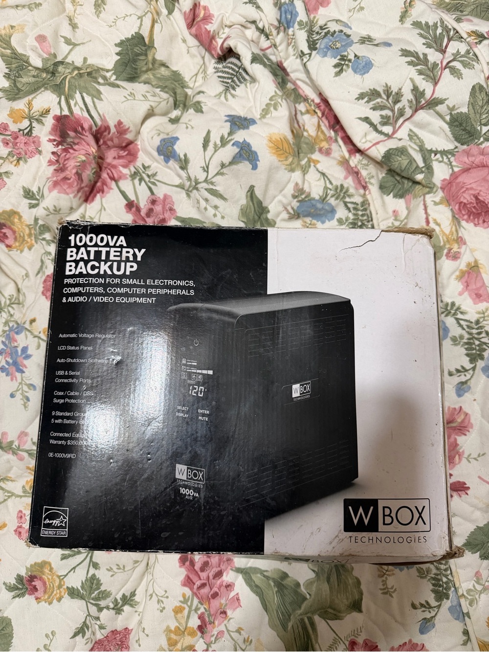 WBOX 1000VA Battery Backup UPS - Black